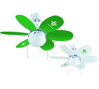 Bastilipo - Real Betis - Ventilador de techo con palas reversibles VERDIBLANCAS. Oficial Real Betis Balompié