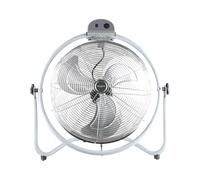 Bastilipo - Ventilador industrial de pie MONSUL oscilante de 50 cm y 140 W para talleres, almacenes y espacios comerciales, gris, bajo nivel de ruido (58 dB) y 3 velocidades Silver Medium