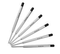 BASTION Recambio Bolígrafo Negro (6X) | Reemplazo para todos los bolígrafos Bolt Action | Cartucho de recarga de tinta para pluma estándar (negro, 6 unidades)