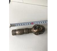 Bastón de 15 cm con cabeza de Buda de cuatro caras, accesorio de bronce para bastón, estatua de bronce.