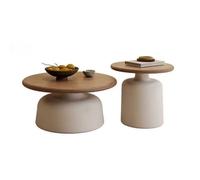 BASXDRFXZ Mesas Auxiliares Mesa de Centro for apartamento Estilo Crema, Sala Estar, hogar, pequeño, Mesa Redonda Sencilla for