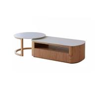 BASXDRFXZ Mesas Auxiliares Mesa de Centro Madera Maciza, Moderna, Sencilla, pequeña, for apartamento, Sala Estar, Mesa té combinada, Roble Pizarra
