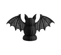 Bat Home Decor, Hand Woven Halloween Decoration with Gothic Design, Black