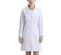 Bata de Laboratorio - Trabajo Abrigo Abrigo Blanco Mujeres, Niños, Enfermera, Vestido de Algodón para Estudiantesde la Escuela,Clases de Física o Química,Salón de Belleza,Cosplay