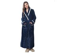Batas Cálidas para Mujeres Reino Unido | Batas Largas para Mujeres Reino Unido Bata de Forro Polar Albornoz de Invierno Bata Cálida Ligera Ropa Cómoda de Estar por Casa con Bolsillos y Cinturón