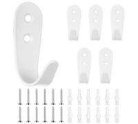 BATENGKEJI 6 Pcs Ganchos Percheros de Pared, Colgadores Perchas Gancho Pared, Ganchos para Colgar Ropa, Llaves, Toallas, Bolsos, Albornoces, Dormitorios, Cocinas y Baños (blancos, Tamaño Grande)
