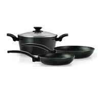 Batería Cocina Inducción 4 Pcs Antiadherente Aluminio 1 Cazuela 1 Tapa Sartenes