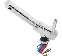 Batería de 12V, grifo mezclador cromado, salida recta de 27 mm de diámetro