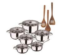 Bateria de cocina 12 piezas san ignacio de acero inoxidable en color cromado colección cassel+ san ignacio agros set 3pc utensilios cocina 14 cm