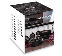 Batería de Cocina (5 Piezas + 4 tapas de vidrio) , Aluminio Forjado, Recubrimiento Antiadherente, Asas Acero Inoxidable Efecto Frio, Apta Cualquier Cocina, Horno y Lavavajillas, Full Induction, Sistem
