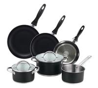 Batería de cocina 5pc Ø16Ø20Ø24 con tapas + Juego de sartenes Ø16Ø20Ø24 aluminio prensado San Ignacio