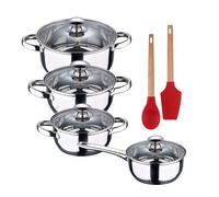Batería de cocina 7 piezas san ignacio fabricada en acero inoxidable apta para todo tipo de fuegos+ bergner excalibur juego de 2 utensilios de cocina