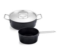 Batería de cocina ADAMANT, tapa para cazo de acero inoxidable, juego de 2 piezas, negro, aluminio, Fissler