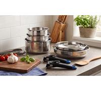Batería de cocina de 8 piezas de acero inoxidable de Arthur Martin