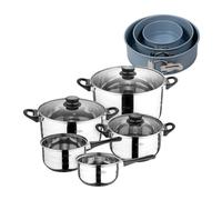 Batería de cocina de ocho piezas san ignacio+ juego de 3 moldes de horno redondos ø12ø18ø22cm noia san ignacio