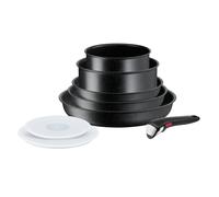 Batería de cocina INGENIO BLACK STONE L3998802, juego de 8 piezas, negro, aluminio, Tefal