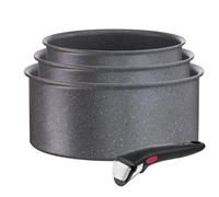 Batería de cocina INGENIO NATURAL FORCE L3969002, juego de 4 piezas, gris, aluminio, Tefal