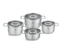 Batería de cocina PURE, juego de 4, plata, acero inoxidable, Fissler