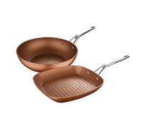 Batería de cocina Sartén Ø16; Cazo Ø16; y 2 Cacerolas con tapa: Ø24 y Ø28x15 cm, aluminio forjado, inducción, colecció Origen Origen 2s 16/20