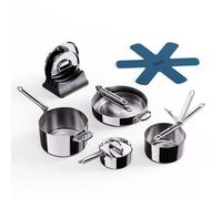 Batería de cocina SPACE 1000032, juego de 5 piezas, plateado, acero inoxidable, Joseph Joseph