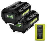 Batería de iones de litio, capacidad de 7000 mAh, voltaje de 40 V, compatible con Ryobi, 2 baterías y 1 cargador