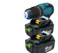 Batería de iones de litio de 18V, compatible con Makita, con una capacidad de 5500 mAh, recargable y compatible con los modelos BL1830/BL1850/BL1860B, de color dorado