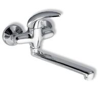 Batería de pared con grifo monomando, marca Novaservis Metalia, modelo 55, acabado cromado, referencia 55077