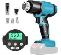 Batería de pistola de aire caliente para Makita 18V, soplador de aire caliente con pantalla LCD y 5 boquillas, 2 ajustes de temperatura, máx. 550 °C para manualidades, tubos retráctiles, resina