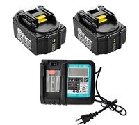 Batería de Repuesto 2X BL1850B 5000 mAh + Cargador 18V 5 Ah para Cargador Makita DC18RC 3A Compatible Makita BL1850B BL1860B BL1830 para Makita cortacésped DLM431Z DLM380Z DUC353Z DHR171Z DHP482Z