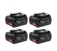Batería de Repuesto Compatible con Bosch 18V Herramientas para Taladro Amoladora Martillo Perforador Alimentación Estable Iones de Litio 18 Voltios 6000mAh 6.0Ah Negro Rojo(4 battery)