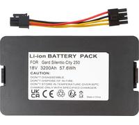 Batería de repuesto Gardena Sileno City 250, 18 V, 3200 mAh, Li-Ion, color negro