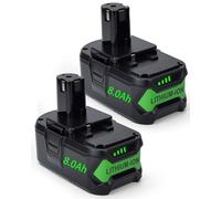 Batería de repuesto para Ryobi de 18 V, 8000 mAh, baterías de iones de | Batería de alta capacidad de 8.0 Ah compatible con herramientas eléctricas inalámbricas y cargador Ryobi de 18 V ONE+ System