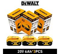 Batería Dewalt 20V 100% Original, Batería Recargable de Iones de Litio de 2AH 6AH, Batería de Repuesto para Herramienta Eléctrica Dewalt DCB200 DCB206 6AH X2 ChargerX1