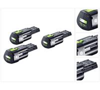 Batería Festool 3x BP 18 Li 3,0 Ergo I 18 V 3,0 Ah / 3000 mAh Li-Ion ( 3x 577704 ) con indicador de nivel de carga
