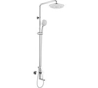Batería monomando para lavabo de la marca Mereo, con cabezal de ducha redondo tipo plato, color blanco - CBE60101SHE