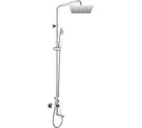 Batería monomando para lavabo de la serie Eve, con plato de ducha angular y diseño slim, acero inoxidable - CBE60101SDE