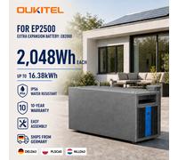 Batería OUKITEL EB2000 de 2048Wh LiFePO4, Batería Adicional para el Sistema de Almacenamiento Solar EP2500E, Apilable, Extensión de Estación de Energía de hasta 16.38kWh EP2000E 2048Wh