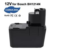 Batería recargable 12V 2.0Ah/3.0Ah/4.0Ah NI-CD/Ni-Mh para Bosch BAT011 BH1214N GSR12VPE-2 PSB12VSP-2 PSR12VES-2 2607335378 1x 3000mAh