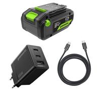 Batería recargable de 24V y 4Ah de Greenworks, con puerto USB-C, y cargador USB-C de 65W
