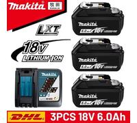 Batería recargable Makita 100% original de 18V y 6.0Ah, para herramientas eléctricas Makita BL1830 BL1830B BL1840 BL1840B BL1850 BL1850B 6Ahx1 ChargerX1