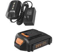 Baterías de litio de 20V para herramientas eléctricas, compatibles con Worx de 20V, incluyendo batería y cargador