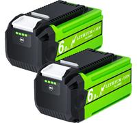 Baterías de repuesto para Greenworks 29462, con una capacidad de 6000mAh, tecnología de iones de litio de 40V, paquete de 2 baterías de 6000mAh
