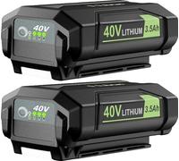 Baterías de repuesto para herramientas Ryobi de 40V, 3500mAh, de iones de litio, con larga duración y recargables, ligeras, fáciles de instalar, paquete de 2 baterías de 3500mAh
