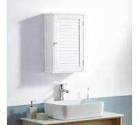 Bath Vida Armario de baño con Puerta Individual de Madera, Color Blanco