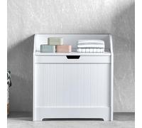 Bath Vida Priano - Armario de Almacenamiento para Cuarto de baño, Cesta de Madera, Color Blanco