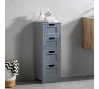 Bath Vida Priano - Armario de pie para baño, 4 cajones, Madera, Color Gris