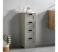 Bath Vida Priano - Mueble de baño con 4 cajones de Madera, Color Gris y Roble