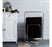 Bath Vida Toallero de baño de 3 niveles, soporte para toallas de pie libre, curvo, cromado