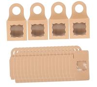 BATHVEVE 25piezas Cajas Decorativas Para Botellas De Vino Ventana Contenedor De Almacenamiento De Kraft Para y Decoración De Vinos