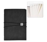 BATHVEVE Cuaderno de Negocios A5 con Cubierta Resistente de Cuero Sintético, Libreta de 3 Pliegues con Correa y Soporte para Bolígrafo Adecuado para Dibujo y Viajes